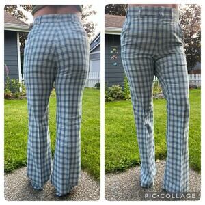 60s Jack Nicklaus HART SCHAFFNER MARX blue plaid polyester golf pants NWT 33x36